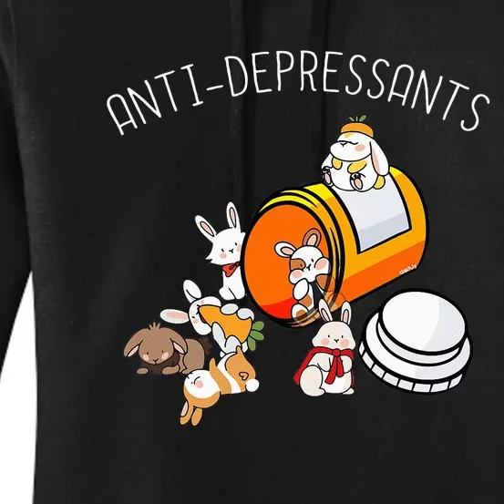 Rabbit Funny Antidepressants Gift Idea Bunny Women's Pullover Hoodie