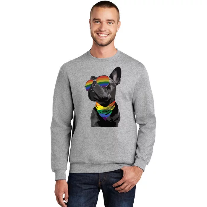 Rainbow French Bulldog Lovers Frenchie LGBTQ Pride Month Tall Sweatshirt