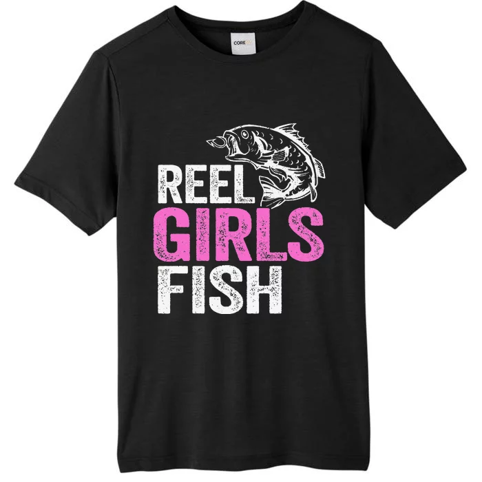 Reel Fish Bass Fishing Funny Fisherwoman Mom Fishing Gift ChromaSoft Performance T-Shirt