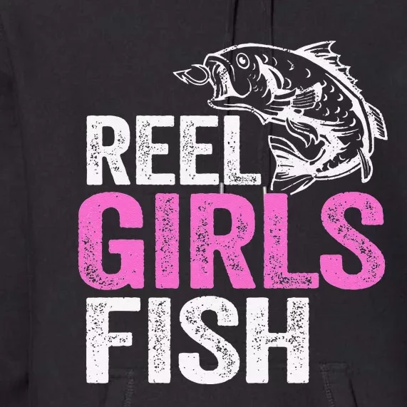 Reel Fish Bass Fishing Funny Fisherwoman Mom Fishing Gift Premium Hoodie