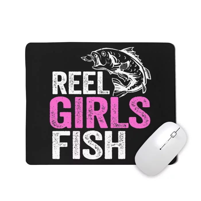 Reel Fish Bass Fishing Funny Fisherwoman Mom Fishing Gift Mousepad