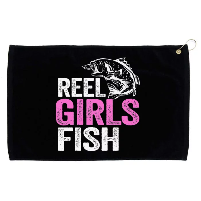 Reel Fish Bass Fishing Funny Fisherwoman Mom Fishing Gift Grommeted Golf Towel