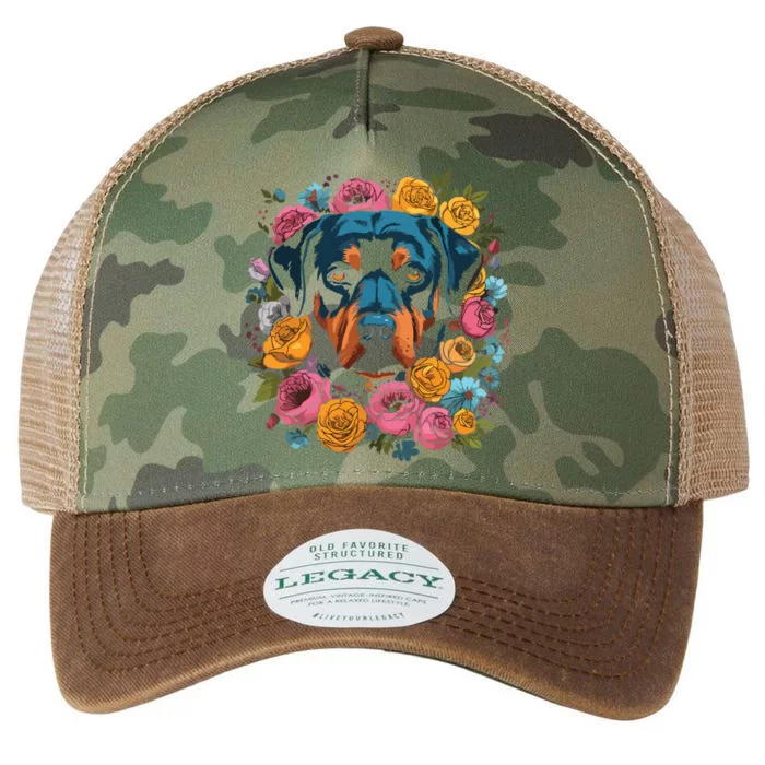 Rottwieler Flower Bouquet Legacy Tie Dye Trucker Hat