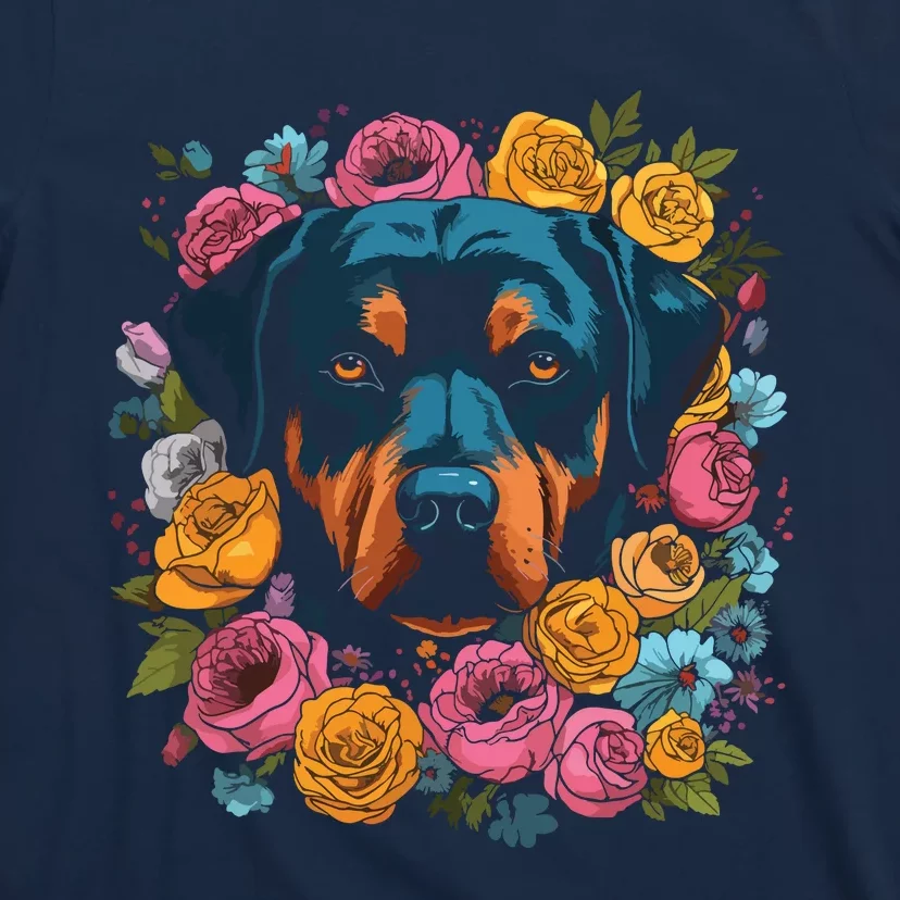 Rottwieler Flower Bouquet T-Shirt