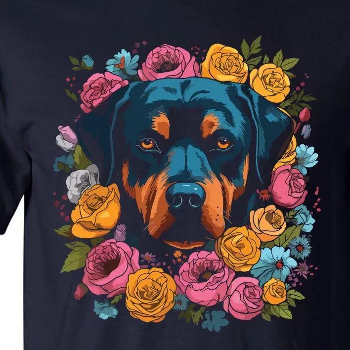 Rottwieler Flower Bouquet Tall T-Shirt