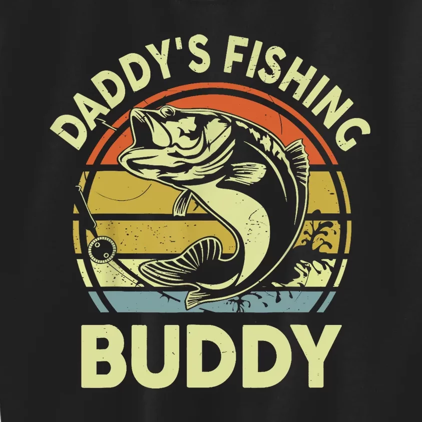 Retrodaddys Fishing Buddy Funny Bass Fishing Gift Kids Sweatshirt