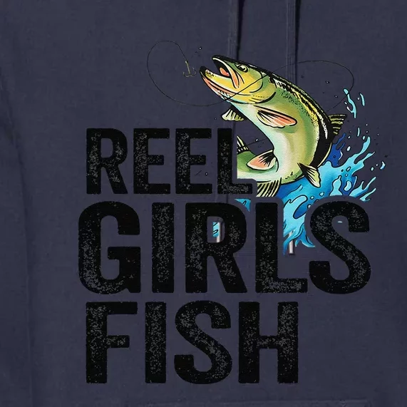 Reel Fish Bass Fishing Funny Fisherwoman Mom Fishing Premium Hoodie