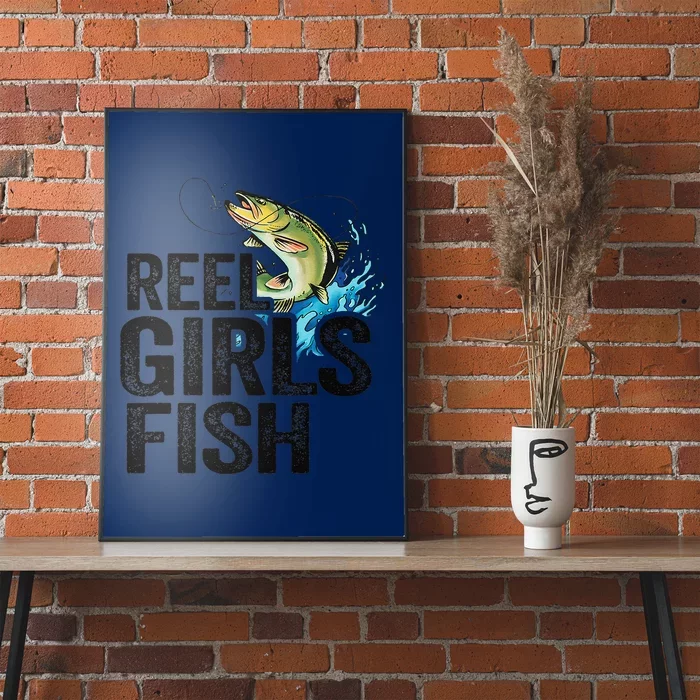 Reel Fish Bass Fishing Funny Fisherwoman Mom Fishing Poster