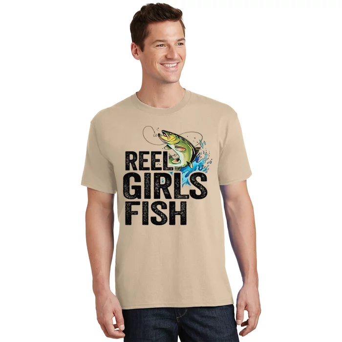 Reel Fish Bass Fishing Funny Fisherwoman Mom Fishing T-Shirt