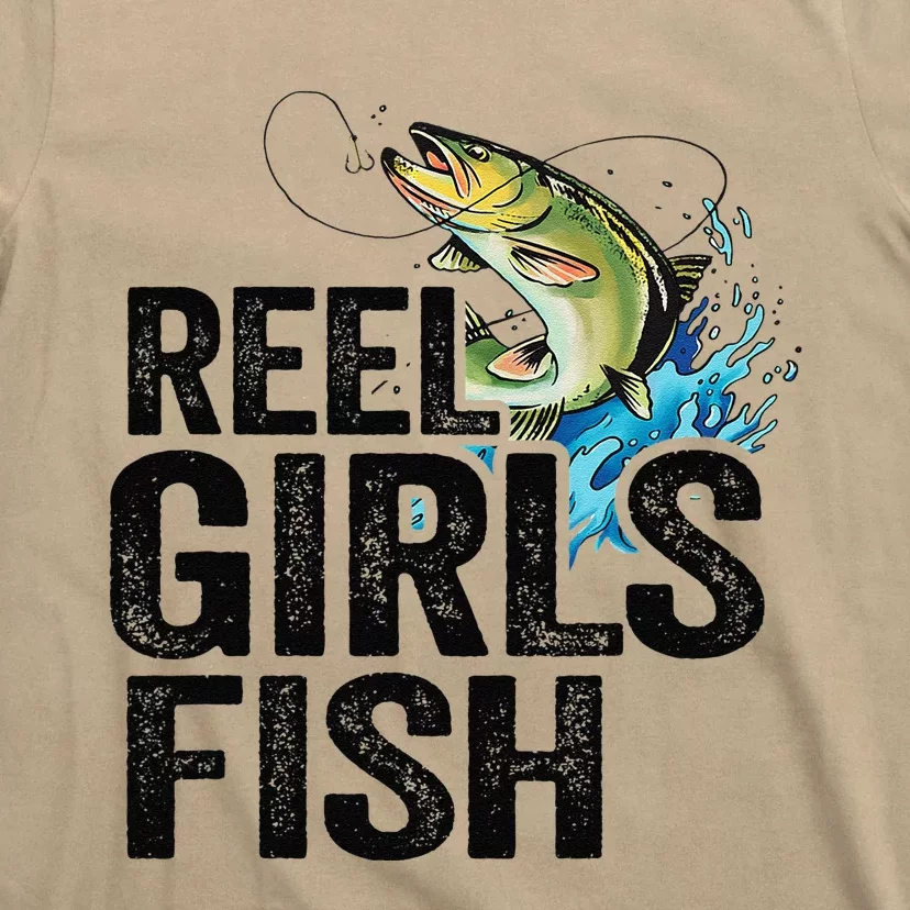 Reel Fish Bass Fishing Funny Fisherwoman Mom Fishing T-Shirt