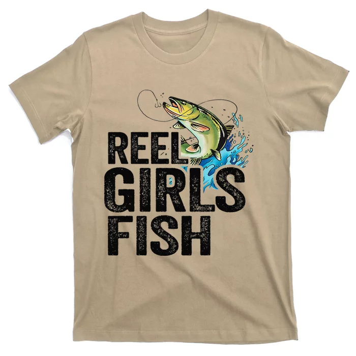 Reel Fish Bass Fishing Funny Fisherwoman Mom Fishing T-Shirt