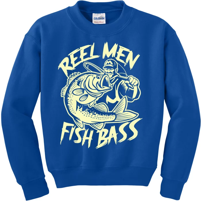 Reel Fish Bass Fishing Gift Kids Sweatshirt