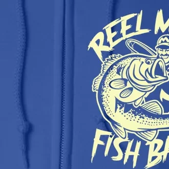 Reel Fish Bass Fishing Gift Full Zip Hoodie