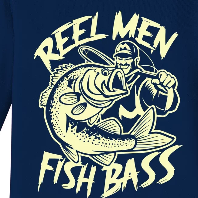 Reel Fish Bass Fishing Gift Baby Long Sleeve Bodysuit