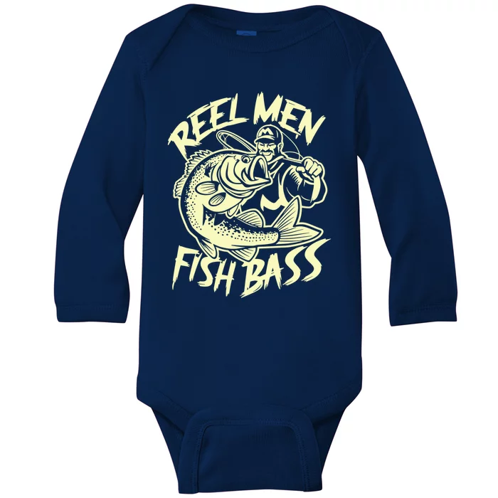 Reel Fish Bass Fishing Gift Baby Long Sleeve Bodysuit