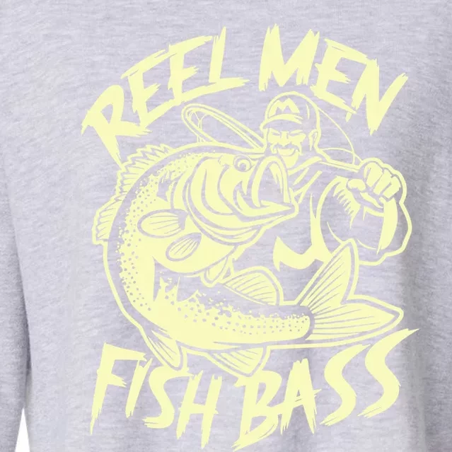 Reel Fish Bass Fishing Gift Cropped Pullover Crew