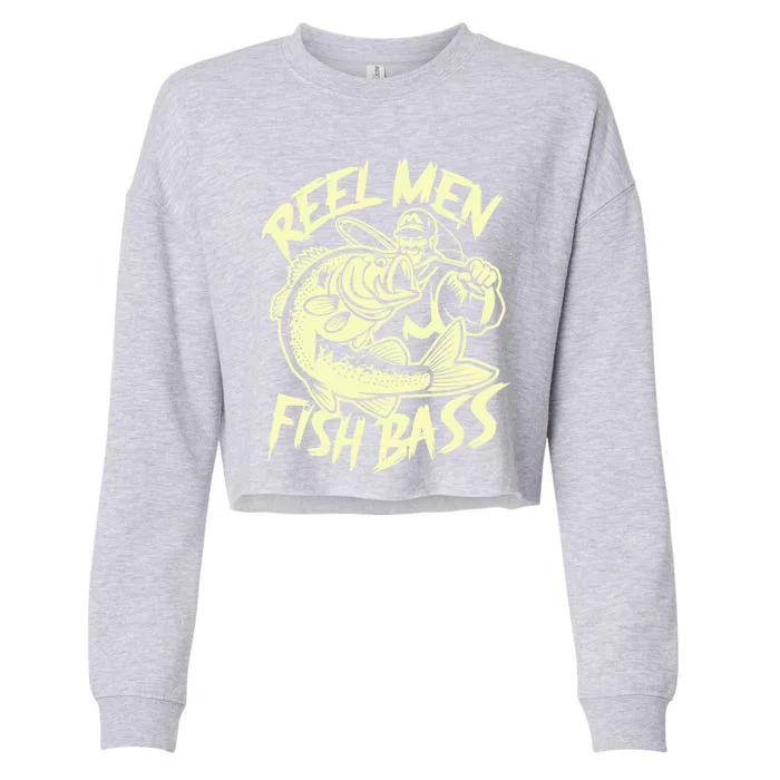 Reel Fish Bass Fishing Gift Cropped Pullover Crew