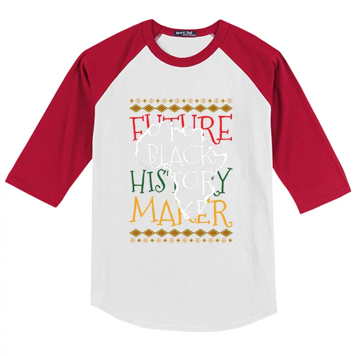 Retro Future Black History Maker For Black History Month Gift Kids Colorblock Raglan Jersey