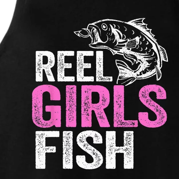 Reel Fish Bass Fishing Funny Fisherwoman Mom Fishing Ladies Tri-Blend Wicking Tank