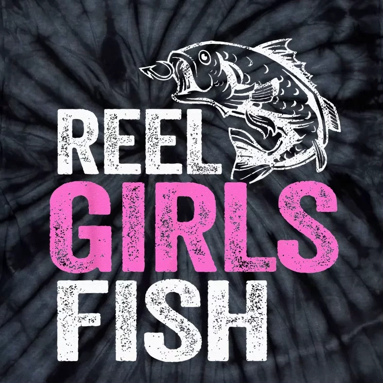 Reel Fish Bass Fishing Funny Fisherwoman Mom Fishing Tie-Dye T-Shirt