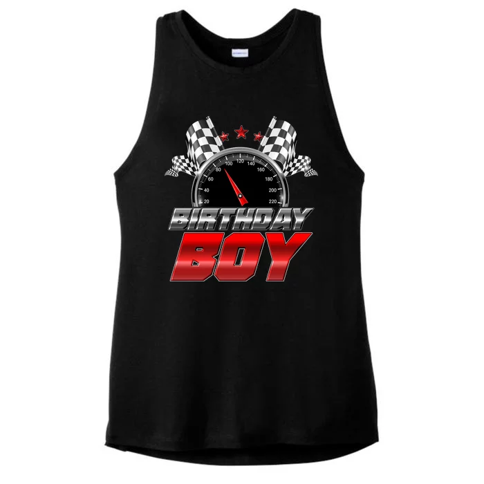 Racing Fan Birthday Boy Speedometer Ladies Tri-Blend Wicking Tank