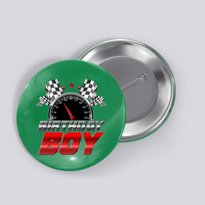 Racing Fan Birthday Boy Speedometer Button