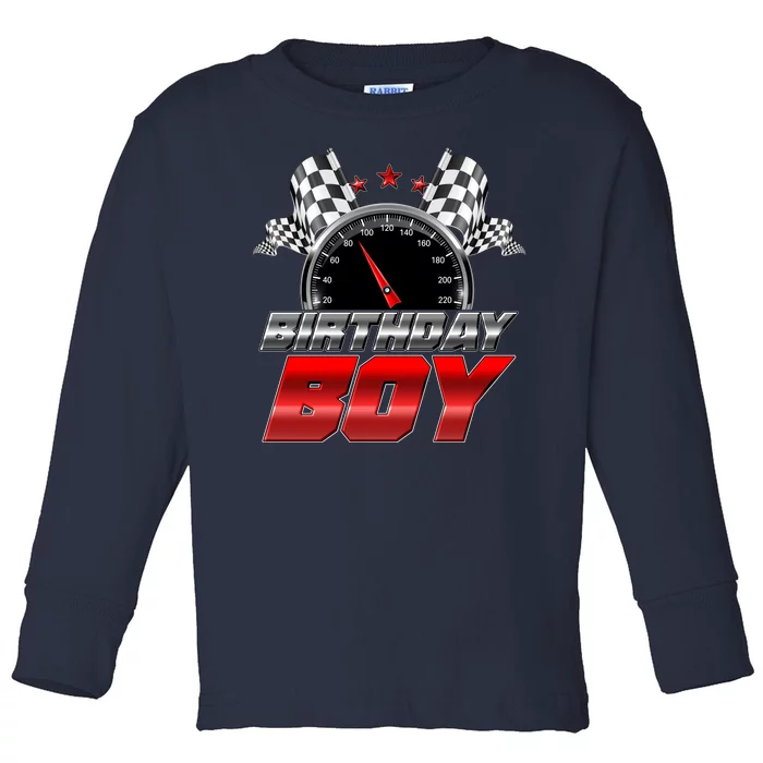 Racing Fan Birthday Boy Speedometer Toddler Long Sleeve Shirt