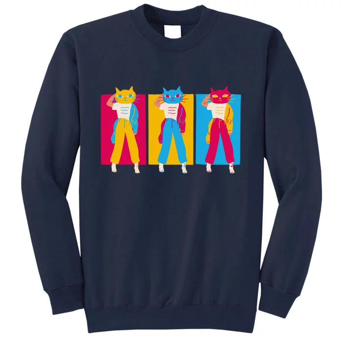 Retro Female Cat Tall Sweatshirt