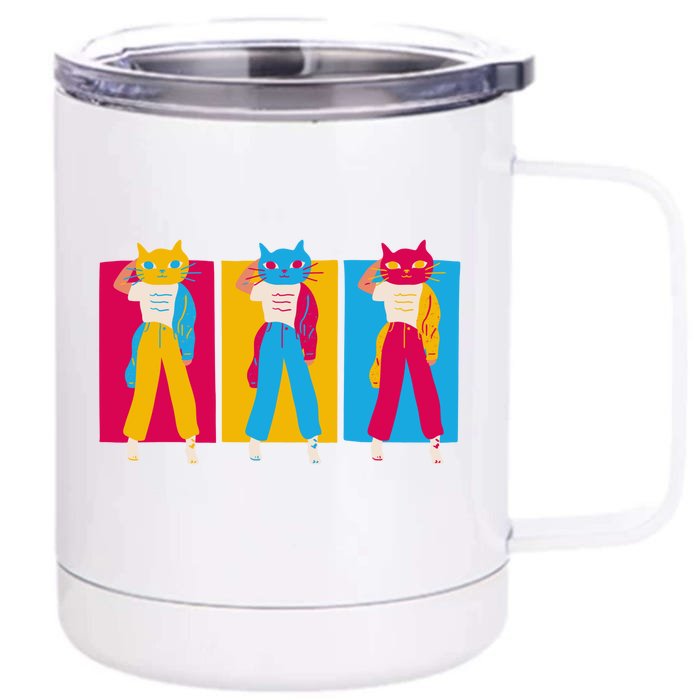 Retro Female Cat 12 oz Stainless Steel Tumbler Cup