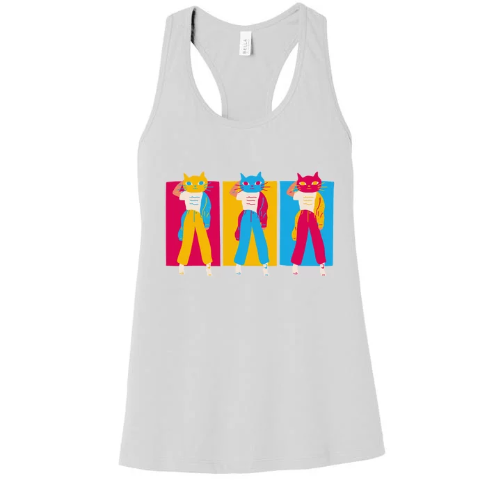 Retro Female Cat Women's Racerback Tank