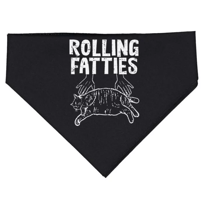 Rolling Fatties Cat Funny Fat Kitten USA-Made Doggie Bandana