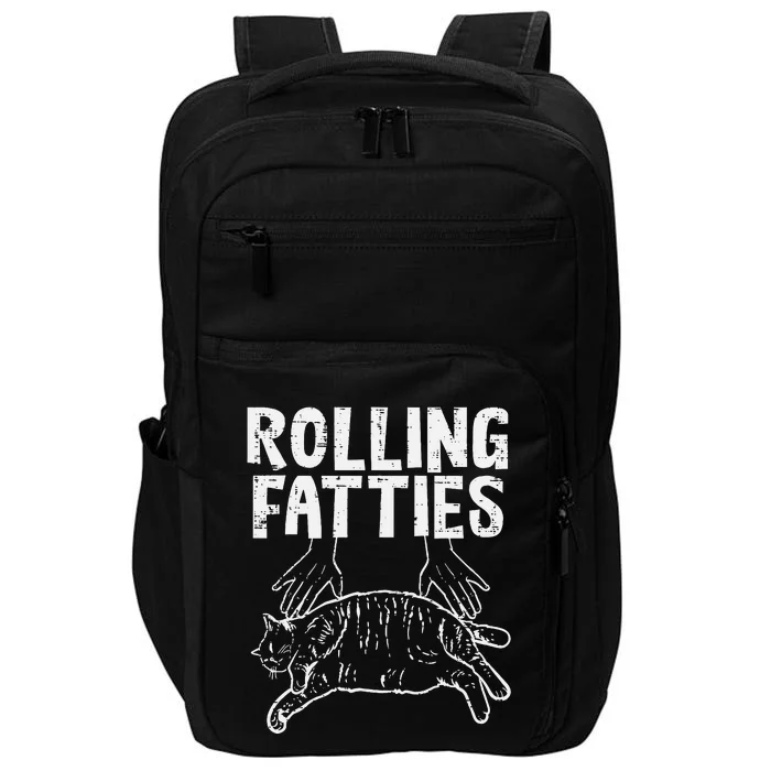 Rolling Fatties Cat Funny Fat Kitten Impact Tech Backpack