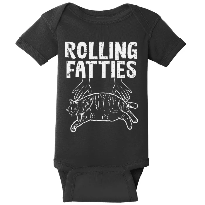 Rolling Fatties Cat Funny Fat Kitten Baby Bodysuit