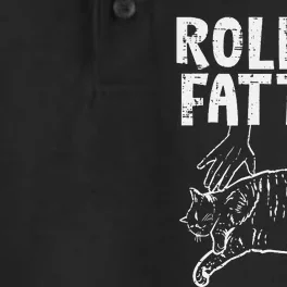 Rolling Fatties Cat Funny Fat Kitten Dry Zone Grid Performance Polo