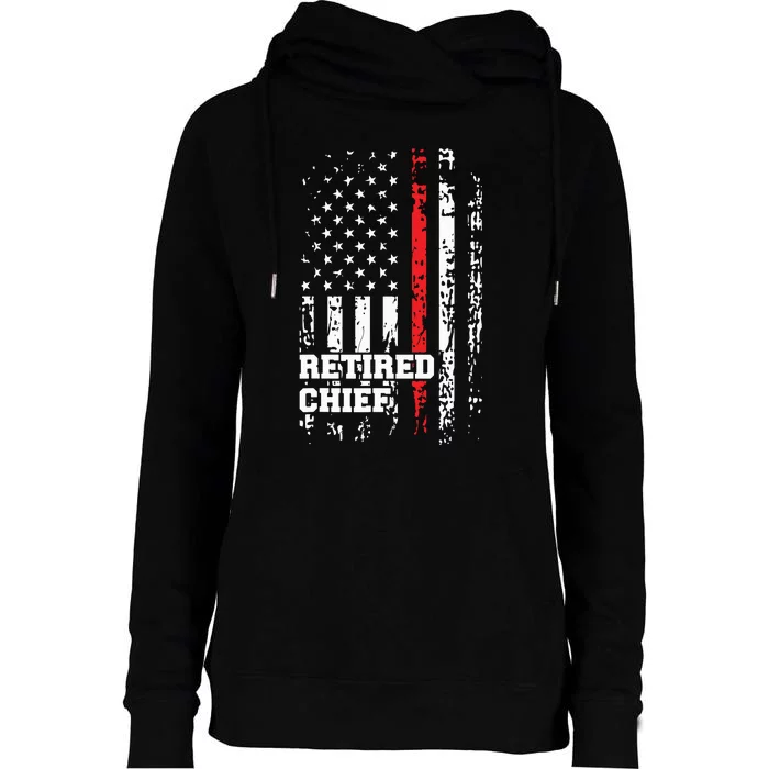 Retired Fire Chief Shirts Firefighter Rank Retirement Gift Womens Funnel Neck Pullover Hood