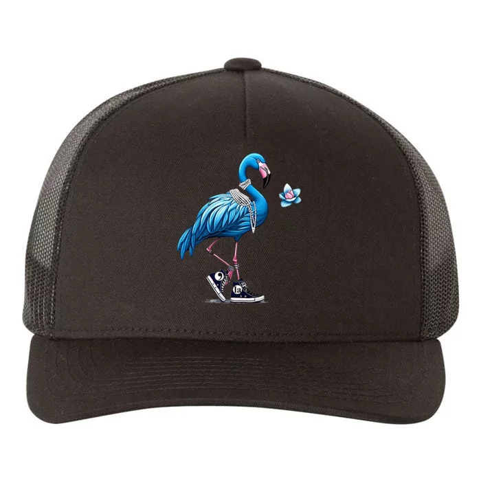 Retro Flamingo Chucks And Pearls Comma La Kamala Harris 2024 Yupoong Adult 5-Panel Trucker Hat