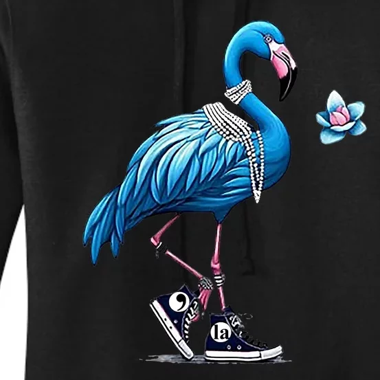 Retro Flamingo Chucks And Pearls Comma La Kamala Harris 2024 Women's Pullover Hoodie