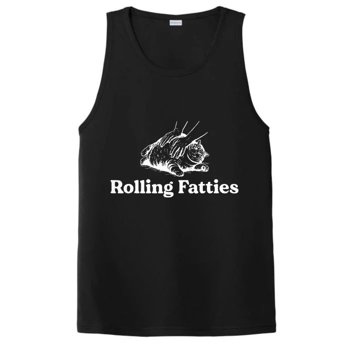 Rolling Fatties Cat Lover Funny Cat Kitten Performance Tank