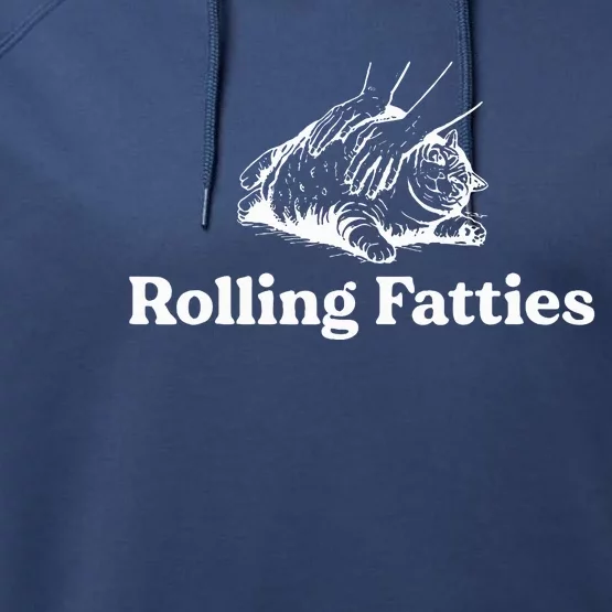 Rolling Fatties Cat Lover Funny Cat Kitten Performance Fleece Hoodie