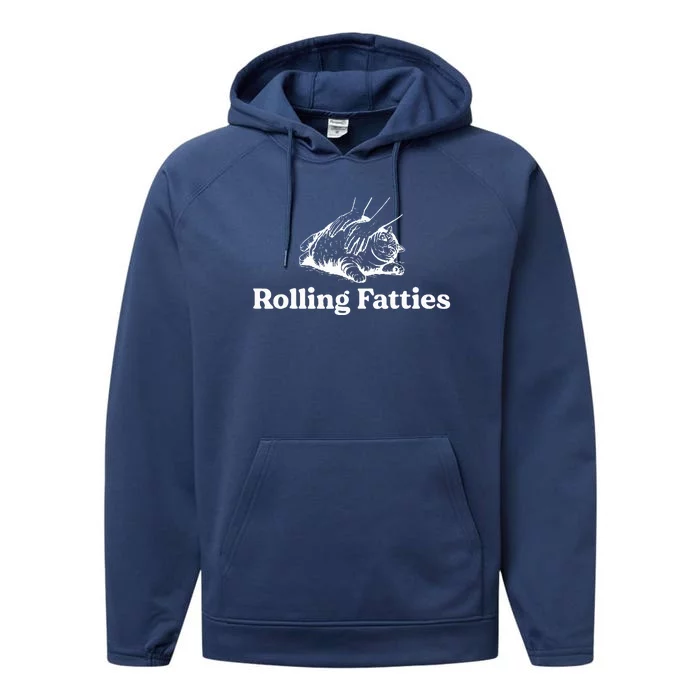 Rolling Fatties Cat Lover Funny Cat Kitten Performance Fleece Hoodie