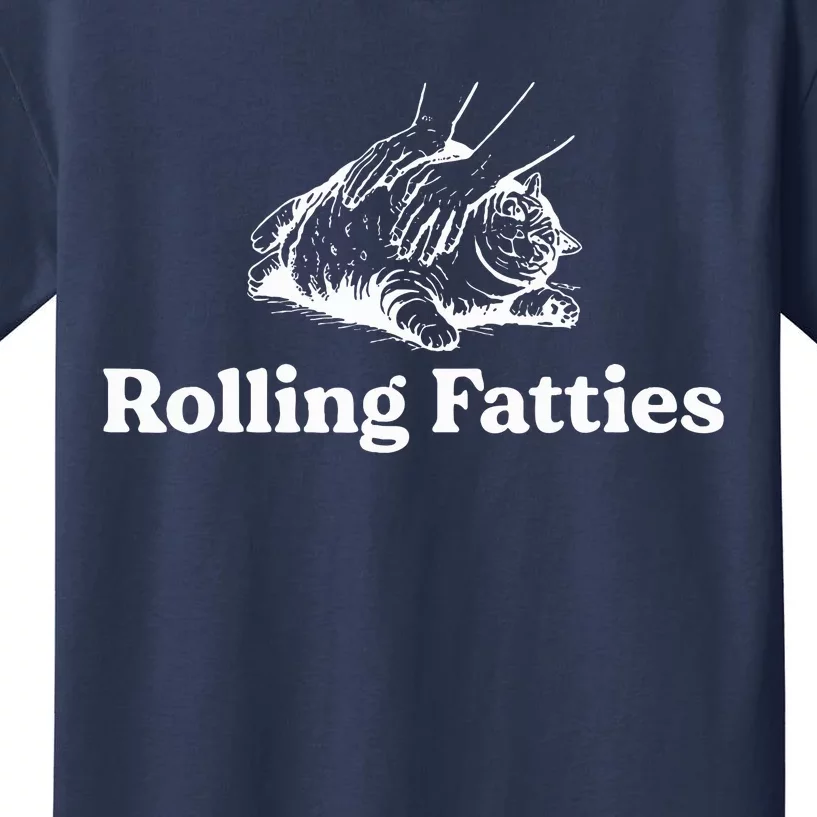 Rolling Fatties Cat Lover Funny Cat Kitten Kids T-Shirt