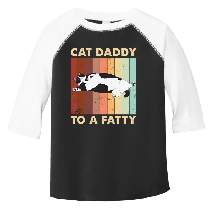 Retro Fat Chonk Dad Funny Cat Daddy To A Fatty Toddler Fine Jersey T-Shirt