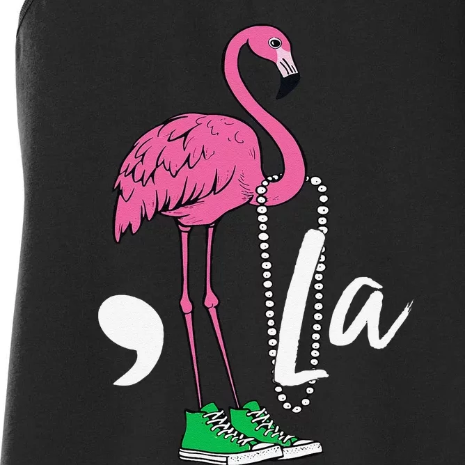 Retro Flamingo Chucks And Pearls Comma La Kamala Harris 2024 Women's Racerback Tank