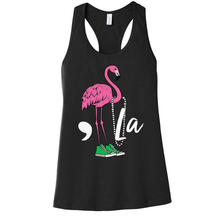 Retro Flamingo Chucks And Pearls Comma La Kamala Harris 2024 Women's Racerback Tank