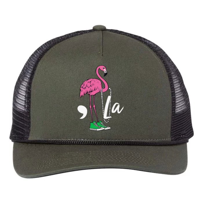 Retro Flamingo Chucks And Pearls Comma La Kamala Harris 2024 Retro Rope Trucker Hat Cap