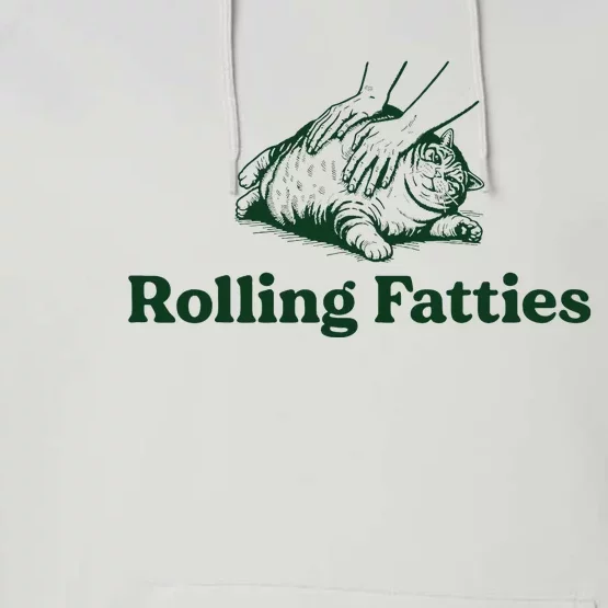 Rolling Fatties Cat Funny Cat Lover Kitten Owner Kitty Performance Fleece Hoodie