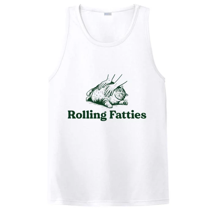 Rolling Fatties Cat Funny Cat Lover Kitten Owner Kitty Performance Tank