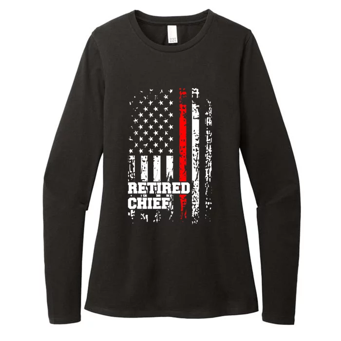 Retired Fire Chief Firefighter Rank Retirement Gift Womens CVC Long Sleeve Shirt