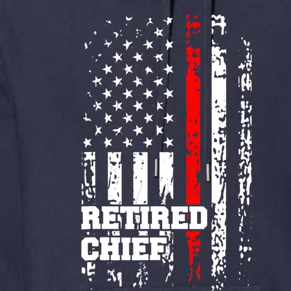 Retired Fire Chief Firefighter Rank Retirement Gift Premium Hoodie