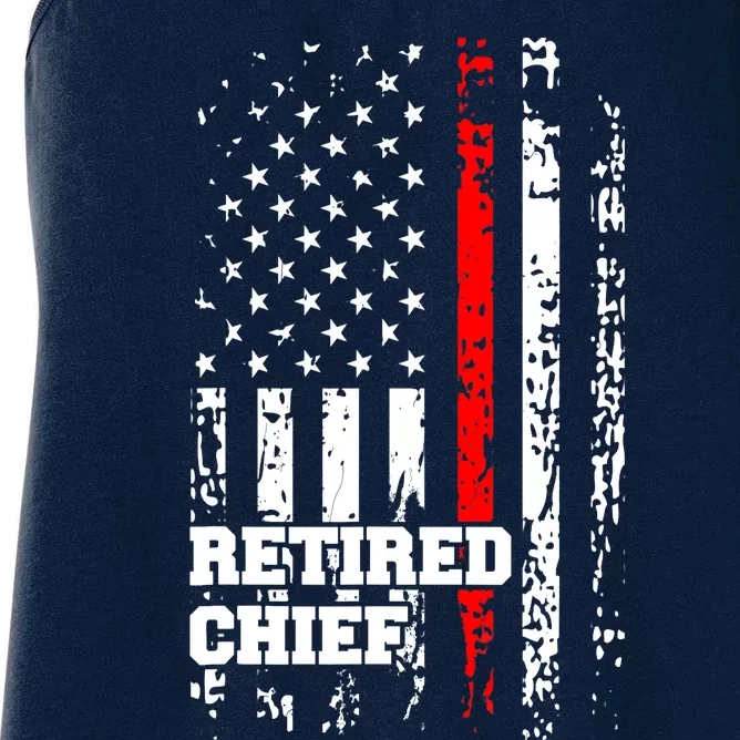 Retired Fire Chief Firefighter Rank Retirement Gift Women's Racerback Tank